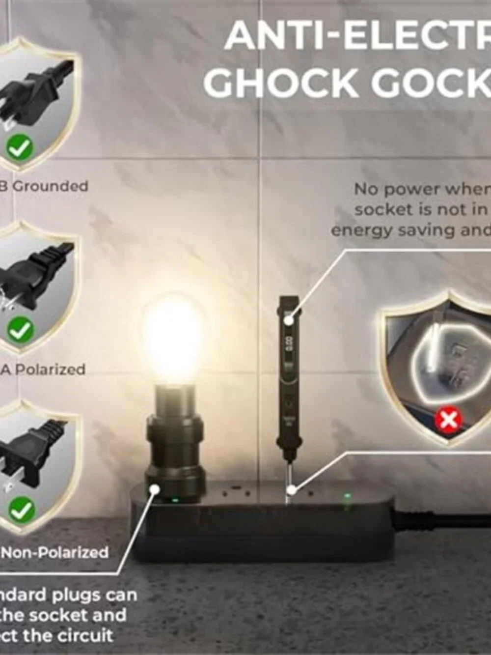 Outdoor Power Strip Weatherproof, Transparent IPX6 Waterproof Surge Protector